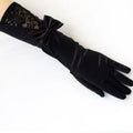 Fashion Elegant Bow Lace  Dance Performance Ceremonial Gloves Nightclub Satin Gloves Wedding Bridal Gloves