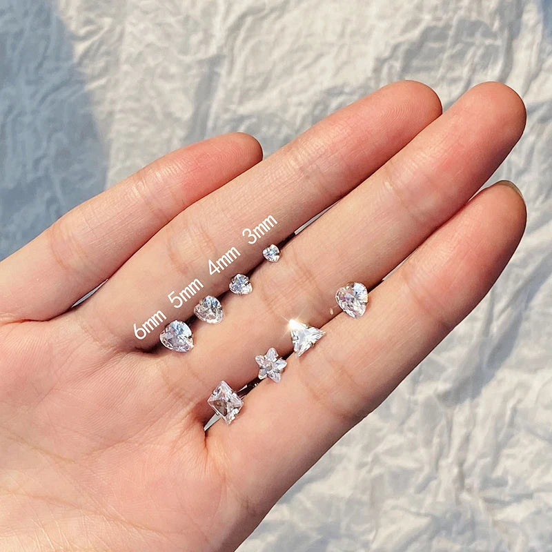 Stainless Steel 18K Gold Plated High End Quality Certified Pierced Ear Lip Labret Studs Heart Star Zircon Piercing Jewelry