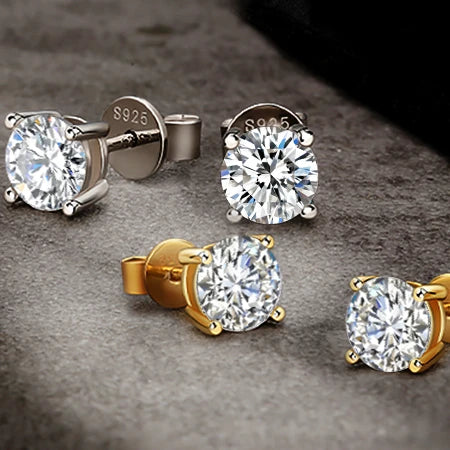 925 Sterling Silver Fine Jewelry Moissanite Diamond Large Earrings Women Accessories GRA Certified VVS1 Moissanite Earrings Men