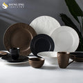 New Design Natural Hand-Glazed Porcelain Dinner Plate Tableware Set Wholesale Customization for Restaurant Hotel Dinnerware