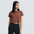 Wholesale High Quality Gym Sports Top Bra Workout Short Sleeve Crop Top