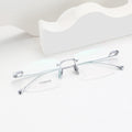 New Retro square Pure Titanium Rimless Men Business Glasses Frame OEM ODM Can Be Customized High Quality Optical Eyeglass Frames
