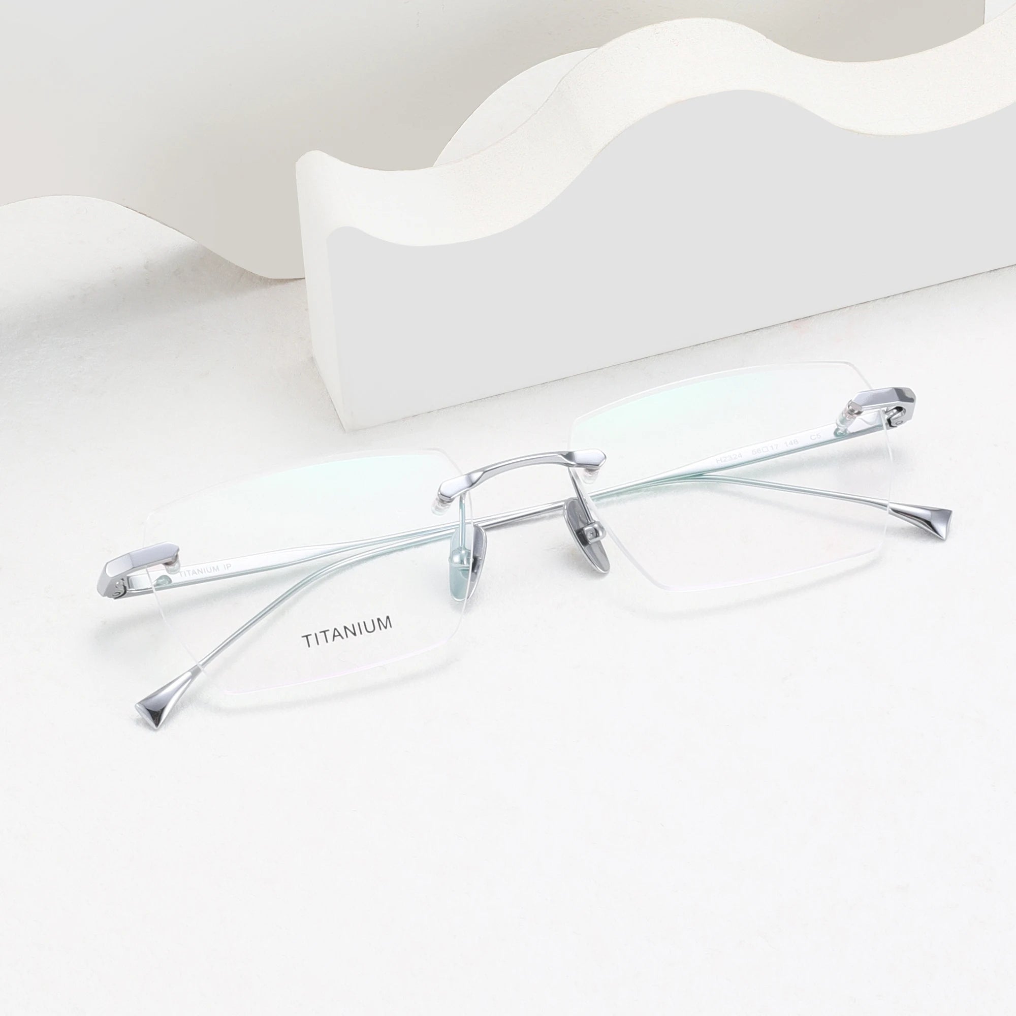 New Retro square Pure Titanium Rimless Men Business Glasses Frame OEM ODM Can Be Customized High Quality Optical Eyeglass Frames