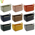 Luxury Faux Leather Golden Metal Dried Flower Storage Basket Home Decorative Baskets for Wedding