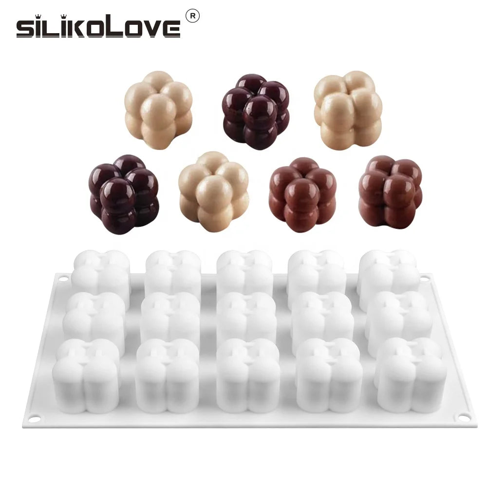SILIKOLOVE New 3D Chocolate Mold Silicone Moulds for Cake Decorating Candy Mold Dessert Tray bar