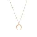 High Quality 316L Stainless Steel Lune Crescent Moon Necklace Pendant 18K Gold Plated Link Chain Vintage Best Friend Fashionable