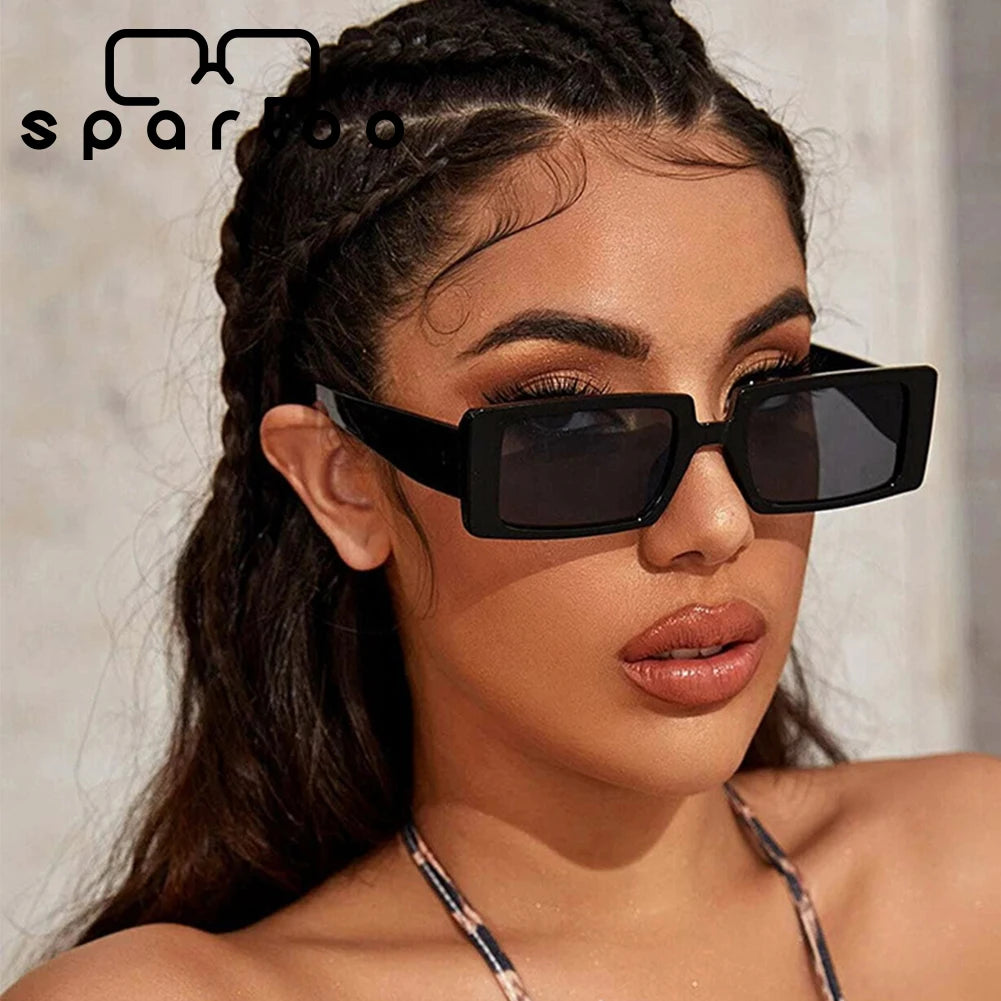 Sparloo 1241 Women's Acrylic Rectangle Sunglasses 2022 Gradient Lens Free Logo Printing Cheap Square Shape