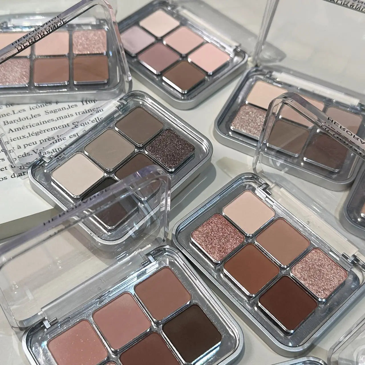 Wholesale Eye Shadow Six-Color Low-Saturated Matte Fine Shimmering Pearlescent Silkworm Brightening Make up Eyeshadow Pallet