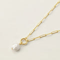 Nagosa Classic Jewelry 18k Gold Vermeil 925 Sterling Silver Flat Freshwater Pearl Pendant Necklaces