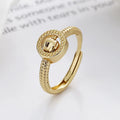 Adjustable Lucky Rolling Bead Ring Open Rotatable Spinner Anxiety Ring Calming Worry Relieving Anxiety Stress Fidget Ring