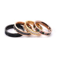 SC Hot Sale Fashion Black Gold Plated Rings Trendy Stainless Steel Rings Vintage Full Colored Zircon Finger Rings for Women