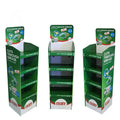 Fully-Color Printed Cardboard Floor Display Custom 4-Layer Eco-Friendly Paper Display Corrugated Floor Display Rack for Bottles