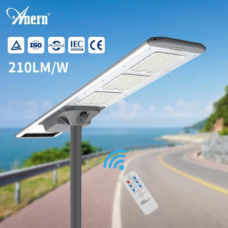 Anern Outdoor 6m Pole 60 Watt 80w Led Solar Street Light