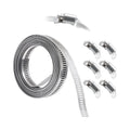 9.85FT DIY Perforated Metal Hose Clamp Band 6 Fasteners 304 Stainless Steel Large Adjustable Worm Gear Band Clamps Zinc Pipe