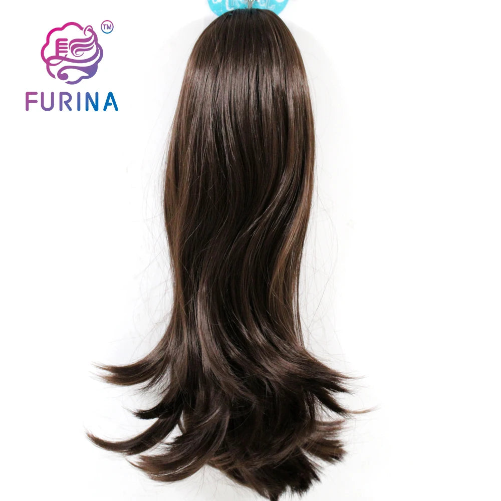 Cheap 16inch 4# 150g Heat Resistant Fiber Synthetic Hair Extension Curly Hair Drawstring Ponytail