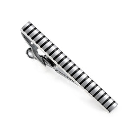 Daili Classic Brass Tie Clip Personalized Engraved Bar for Men Black Tie Clip Enamel for Weddings Parties Men's Jewelry Gift