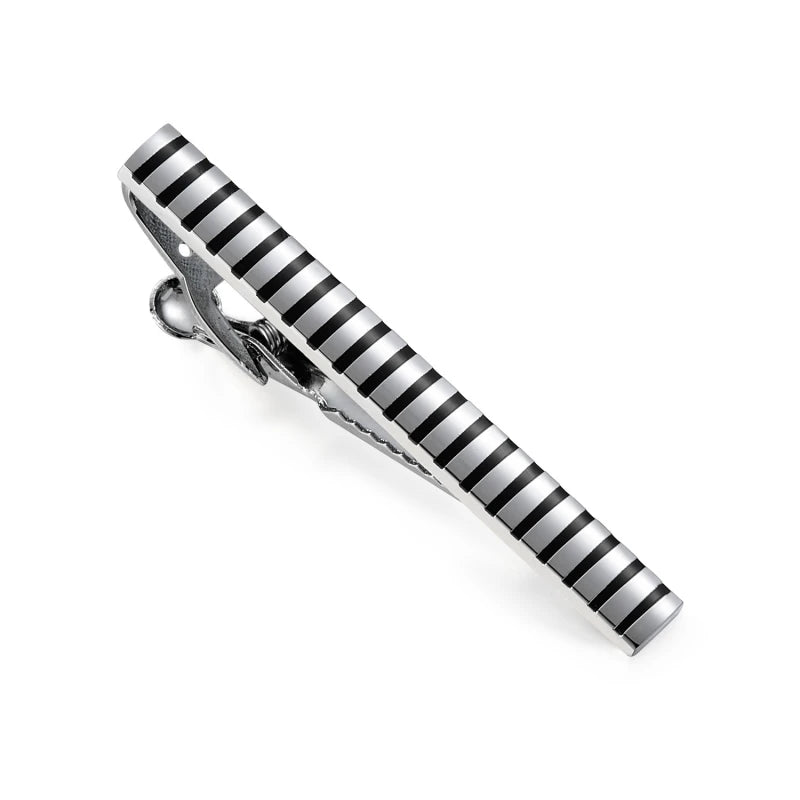 Daili Classic Brass Tie Clip Personalized Engraved Bar for Men Black Tie Clip Enamel for Weddings Parties Men's Jewelry Gift