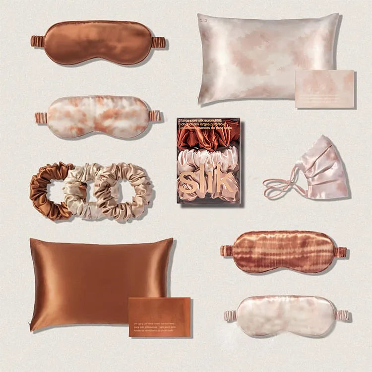 Custom logo Silk Pillow case and Eye Mask 100% Mulberry Silk Eyemask and Pillow case Silk Sleeping Sleep Mask