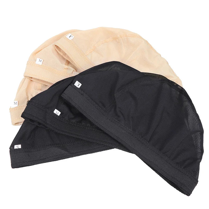 Mesh Wig Caps for Making Wigs Great Elastic Band Mesh Dome Cap Wholesale Mesh Weaving Cap Breathable Material Black Beige