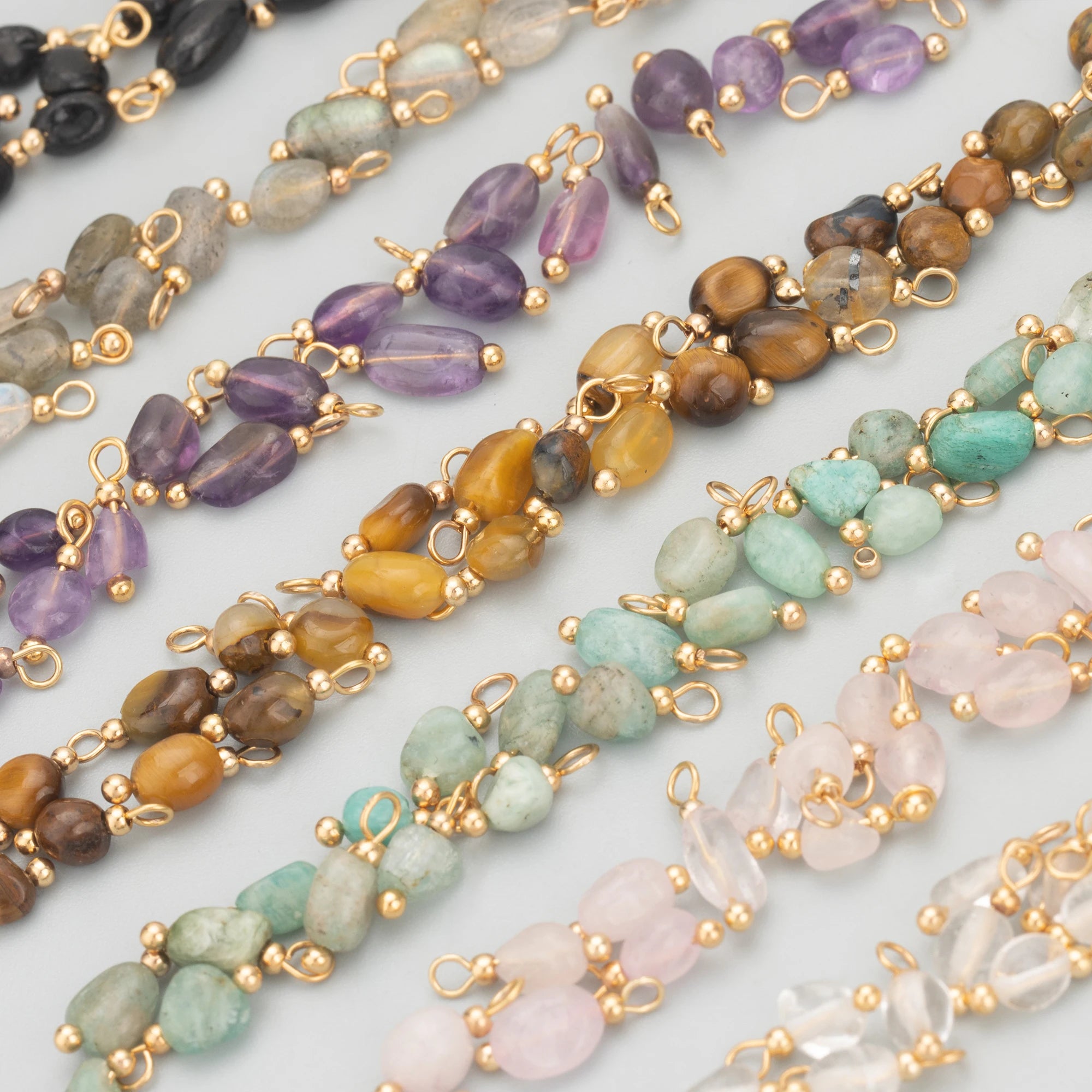 C324S 20pcs/lotWholesale Jewelry Accessories18k Gold PlatedCopperNatural StoneHand MadeCharmdiy PendantsMaking Findings
