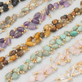C324S 20pcs/lotWholesale Jewelry Accessories18k Gold PlatedCopperNatural StoneHand MadeCharmdiy PendantsMaking Findings MegaBDM