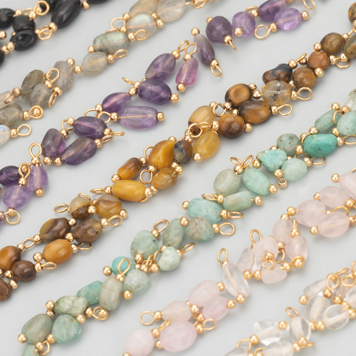 C324S 20pcs/lotWholesale Jewelry Accessories18k Gold PlatedCopperNatural StoneHand MadeCharmdiy PendantsMaking Findings MegaBDM
