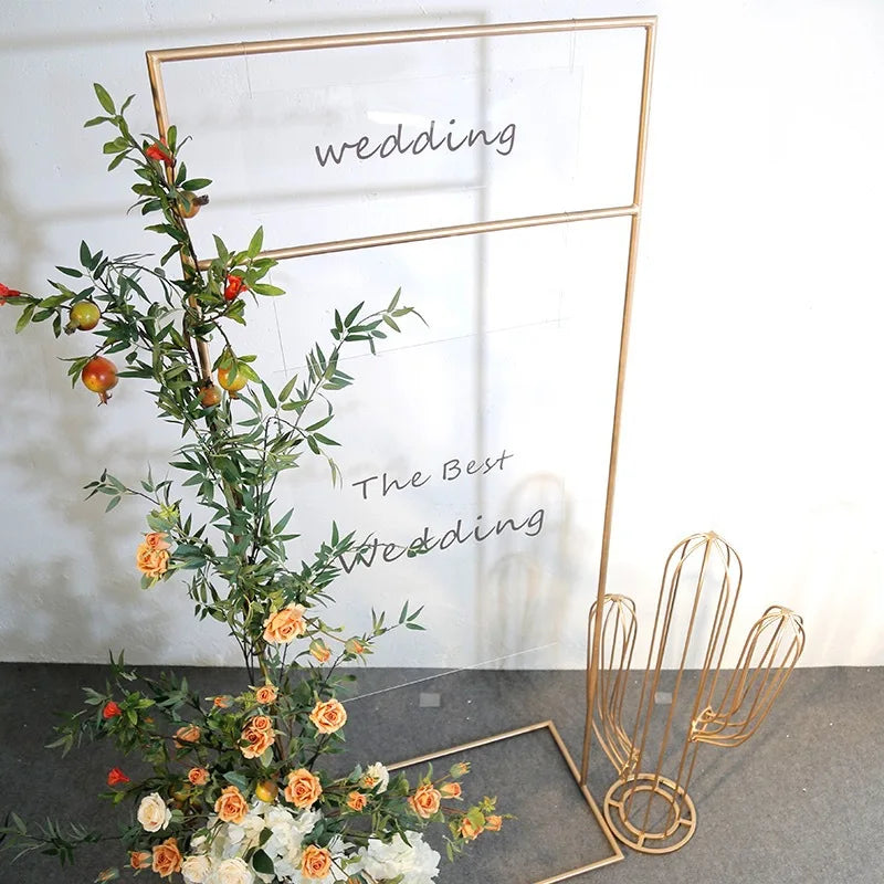 Iron Square Wedding Backdrop Grid Screen Metallic Party Decorations & Supplies for Weddings