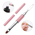 Dual-Ended Brush & Picker 2 in 1 Designs Nail Brushes Stainless Steel Gel Nail Tool for UV Gel Acrylic Nails