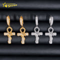 New Arrival Cross Hoop Earring Gold Plated 925 Sterling Silver Gra VVS Diamond Moissanite Earrings Fine Jewelry