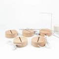 Promotional Night Light Bases USB Beech Touch Light Wood Base Acrylic Wooden Stand 3D Lamp Holder  Carved