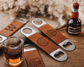 Stylish Groomsmen Gifts Beer Party Favor Bartending Tools Personalized Stainless Steel Laserable Leatherette Bottle Opener