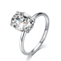 Hainon S925 Sterling Silver Light Luxury Party Jewelry Elegant Egg Shape Zircon Ring Gift Card Flannel Bag Set