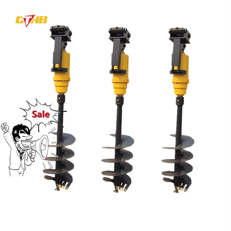 Hot Hydraulic Earth Auger Excavator Attachments Auger Drilling for Ground Hole