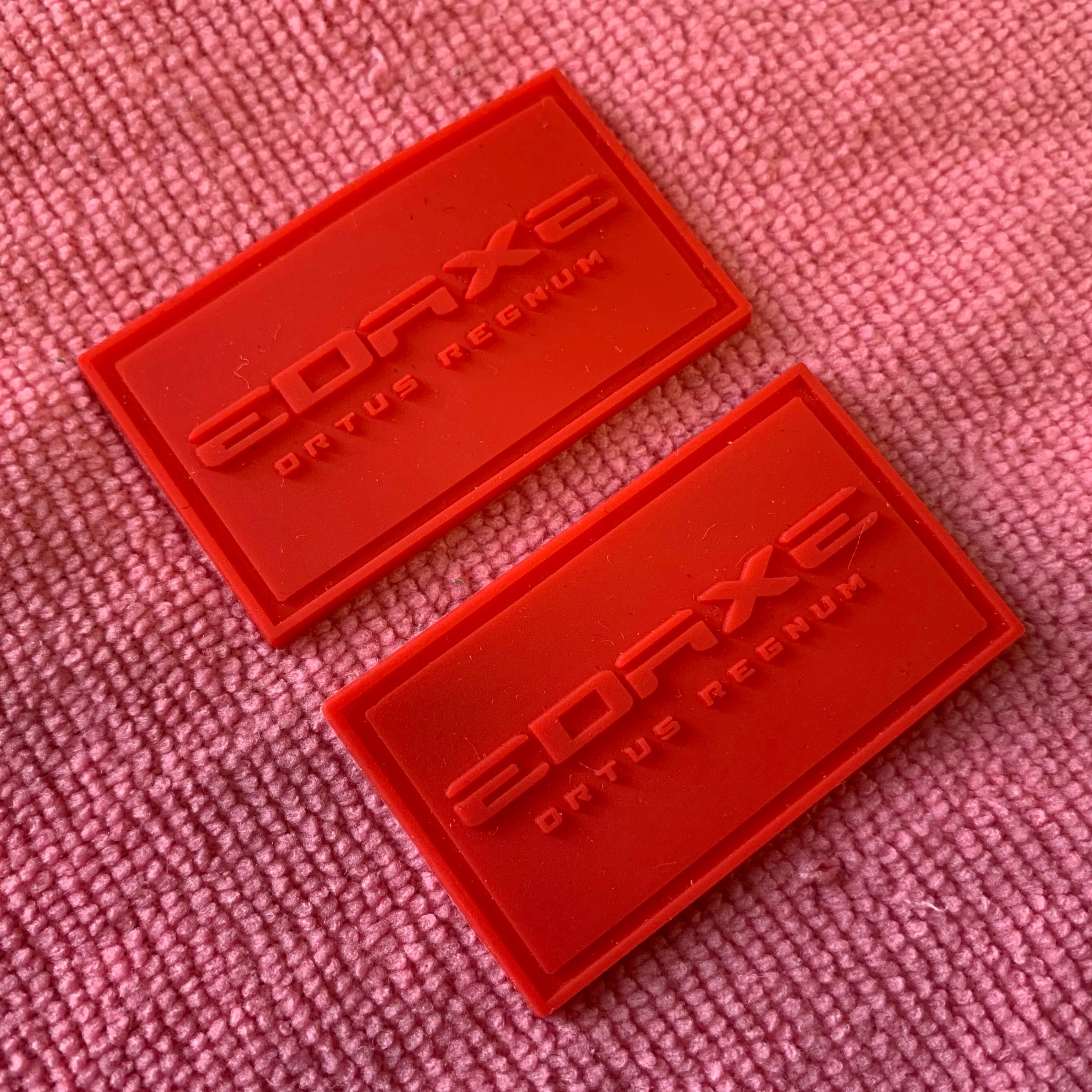 Custom Full Red  3D Silicone Rubber Clothing Labeleco Friendly Soft Pvc logo Rubber Patch for Jacket