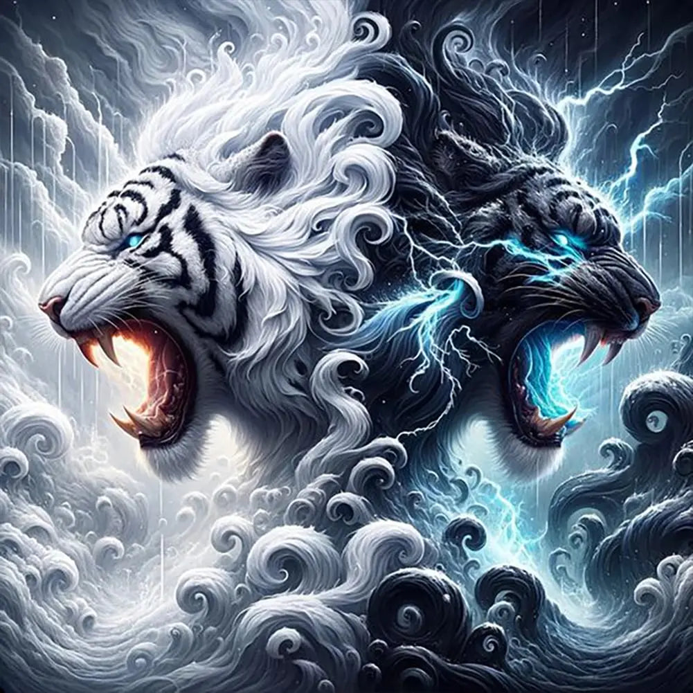 1PC 30*30cm DIY Tiger Wall Decor Diamond Painting Abstract Round 5D Acrylic Modern Diamond Painting Gifts for Home Decoration