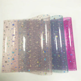 Thickness 0.5mm Waterproof Transparent and Oil Resistant with Sparkling Stars PVC for Raincoats and Packaging and BagsPVC Film