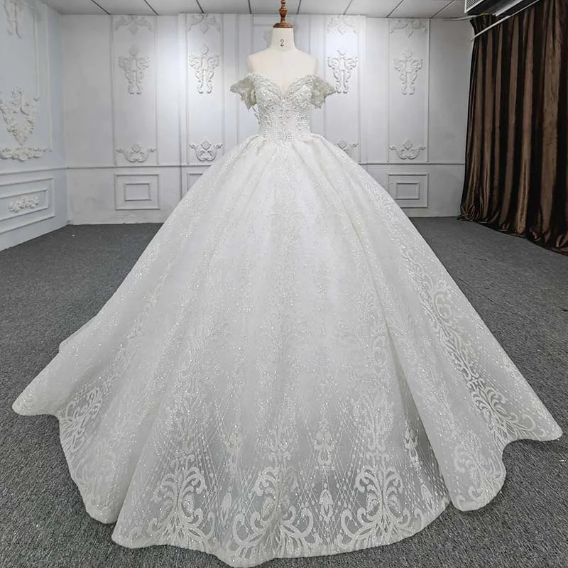 Jancember DY9980 Elegant Embroidery Sweetheart Lace up Wedding Dress 2022