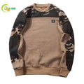 Custom Embossed  Logo Pullover Sweatshirt Oversize Crew Neck Heavy Men Camouflage Sweatshirt
