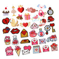 Hot Sale Cute Iron-on Backing Lover Gift Decorative pink Red Valentine Day  Fabric Embroidered Patches