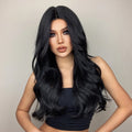 Fast Delivery Natural Black Long Synthetic Lace Wig Brown Body Wave Lace Wigs 13*5 Type T