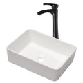 Rectangular Basin 9"X15" Small Bowl Bathroom Vessel Sink White Ceramic Lavatory Above Counter Art Basin Vanity Sink with Faucet
