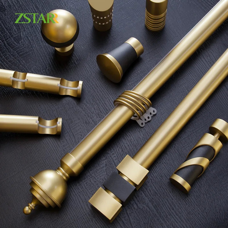 ZSTARR Customizable Home Electroplating Gold Metal Black White 5m Smart Window Accessories Curtain Holder Pole Rod Set