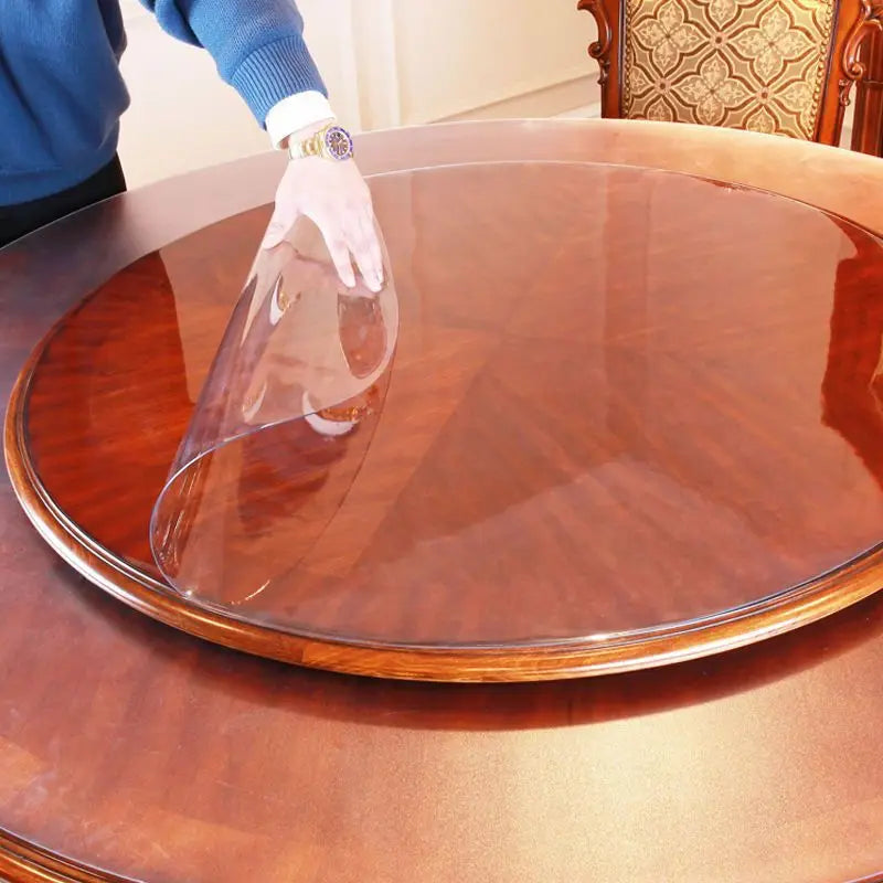 Wholesale 2mm Table Cover Protector Desk Mat Waterproof Table Cloth Transparent Round Pvc clear Vinyl Tablecloth