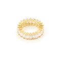 Hot Sale Luxury Fashion  Circle Design Copper Round  Zircon Simple Initial Ring