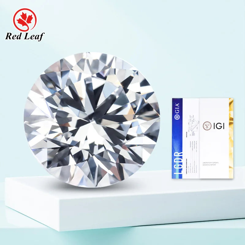Redleaf CVD HPHT IGI Certified Synthetic Loose Lab Created Diamant  Certified 0.3 0.5 1 3 Carat Lab Grown Diamond Jewelry