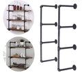 99*30cm DIY Industrial Pipe Shelf Kit Hanging Bookshelf for Wall Open Pipe Shelving Black Without Wood Board