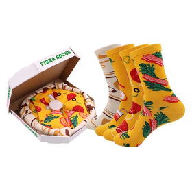 WUYANG Wholesale Funny Happy Customized Pizza Socks for Adult Boxes Socks Vegetable Drink Tomato Food Funny Socks Fast Delivery