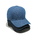 Landfond Trendy Jacquard Adjustable Jean Baseball Cap 6 Panel Denim Curved Brim Baseball Cap
