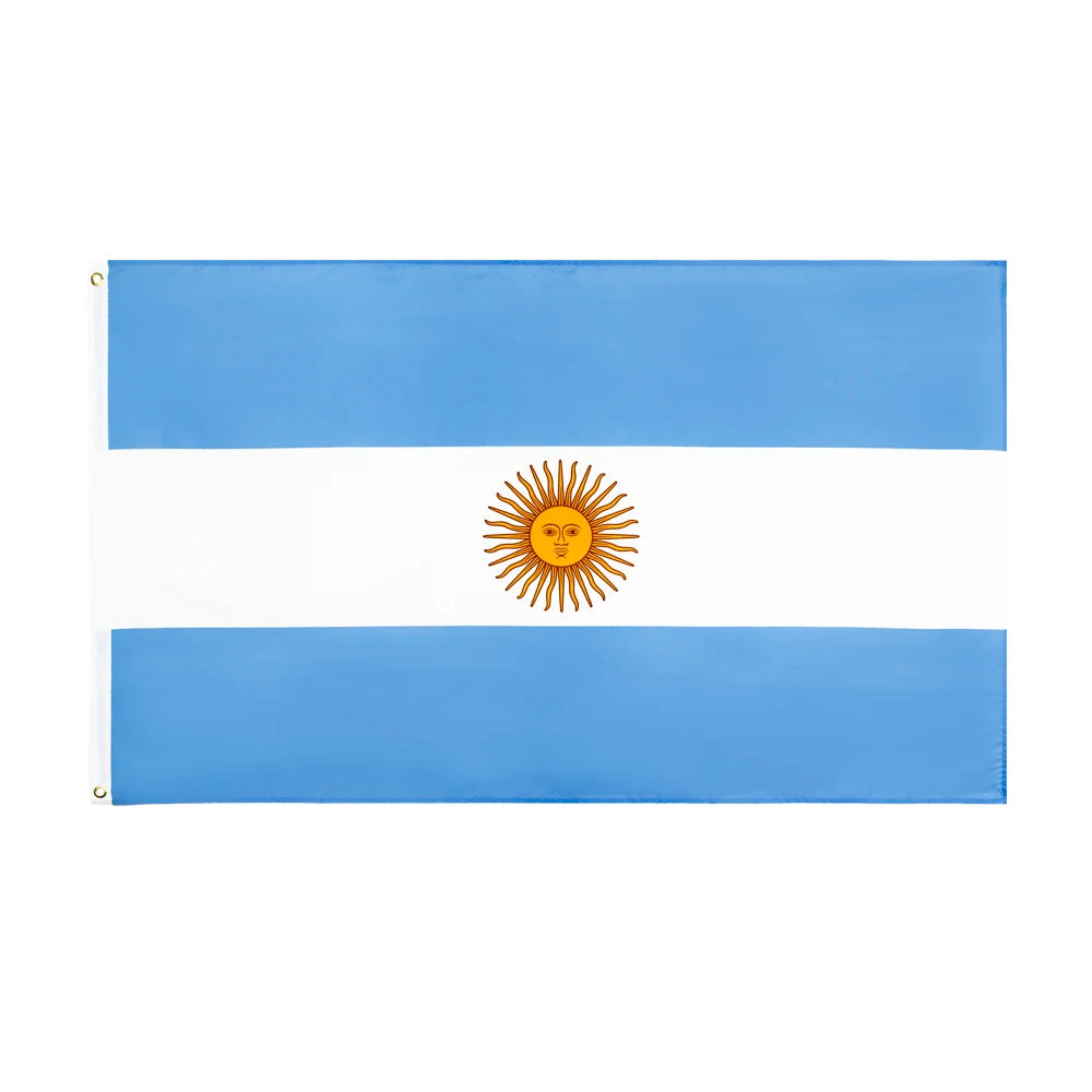 JOHNIN FLAG 100% Polyester Silk Screen Printed Soft Pantone Color EN-71 AZO FREE Certified 3X5FT Argentina Flag