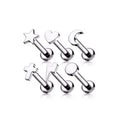 G23 Titanium Internal Thread Moon Star Love Lightning Cross Earrings Ear Screen Cartilage Piercing Jewelry